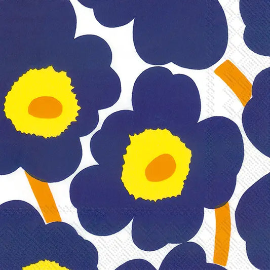 Unikko Cocktail Napkin, dark Blue