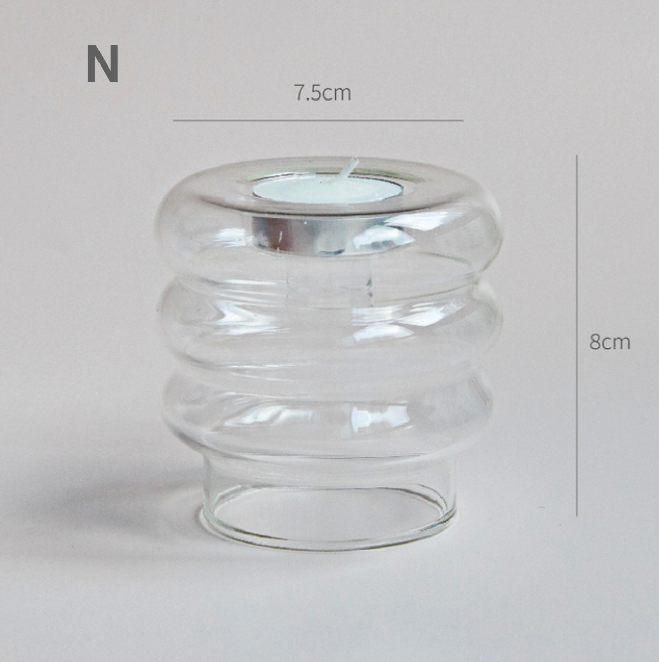 Modern Clear Glass Candle Holder PAIR, candlestick, candle stick