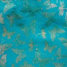 Butterflies and Dragon Flies on Blue Paper