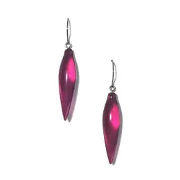 Violet Frosted Plumb Bob Spike Drop Earrings