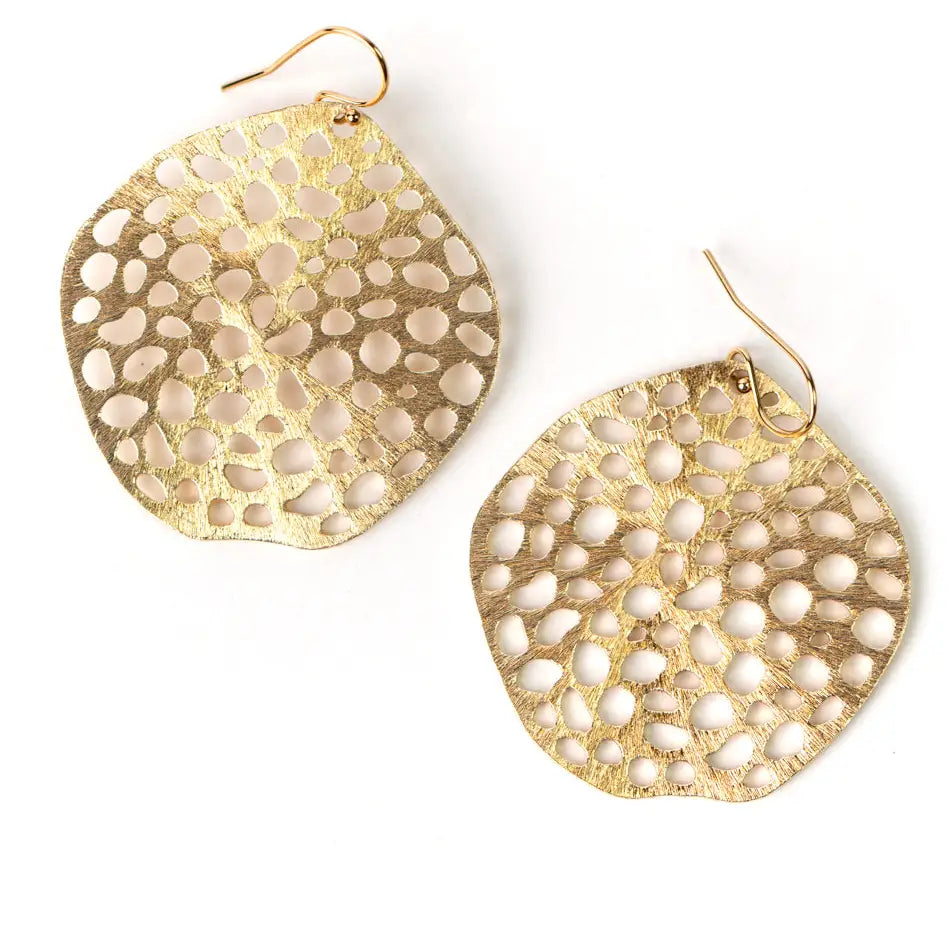 Brushed Gold Statement Earrings
