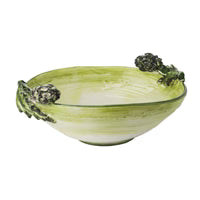 Oval Bowl with applied Artichokes