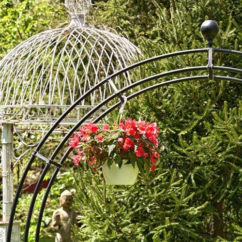 Iron Moon Arbor with Stands in Antique Black Fall Decor, arch - GET STAKES AND INSTRUCTIONS FROM RIGHT DRAWER!!!