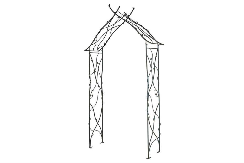 Metal Bird & Twig Garden Arch, arbor - 42" x 103" - GET 4 PINS IN RED BAG FROM LOWER RIGHT DRAWER OF DESK!!!