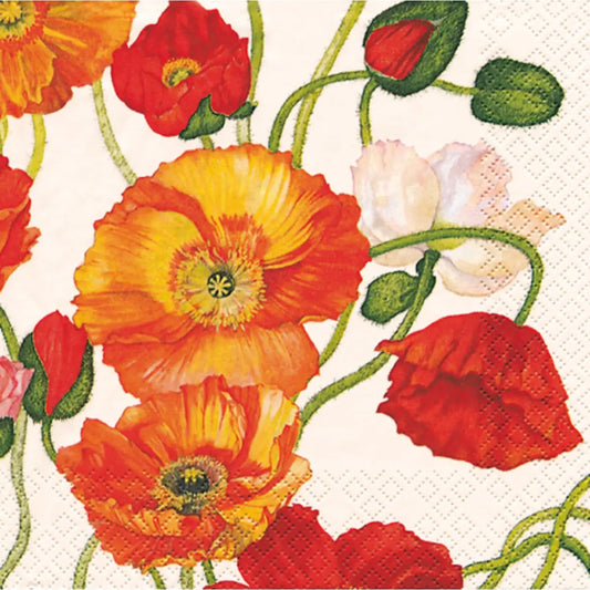 20 Poppies Cocktail Napkins
