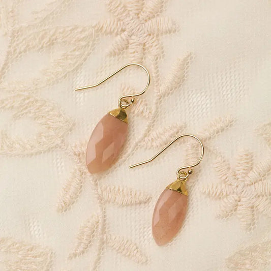Peach Moonstone Earrings