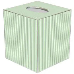 Green Seersucker Tissue Box, stripe