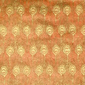 Orange Peacock paper with Gold