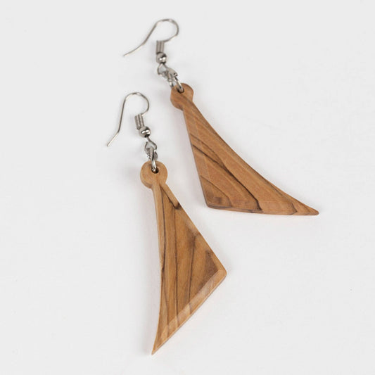 * Ashriea Olive Wood Drop Earrings *