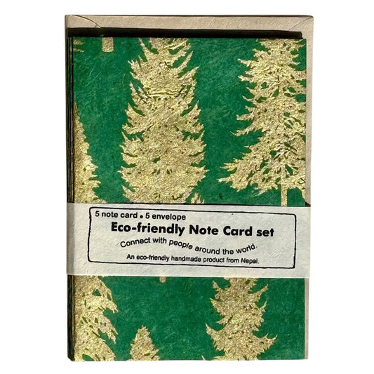 Tree Note Cards, Green And Gold
