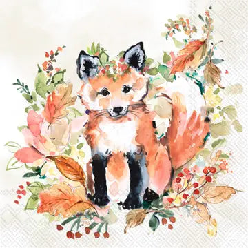 Sweet Fox Cocktail Napkin, red fox