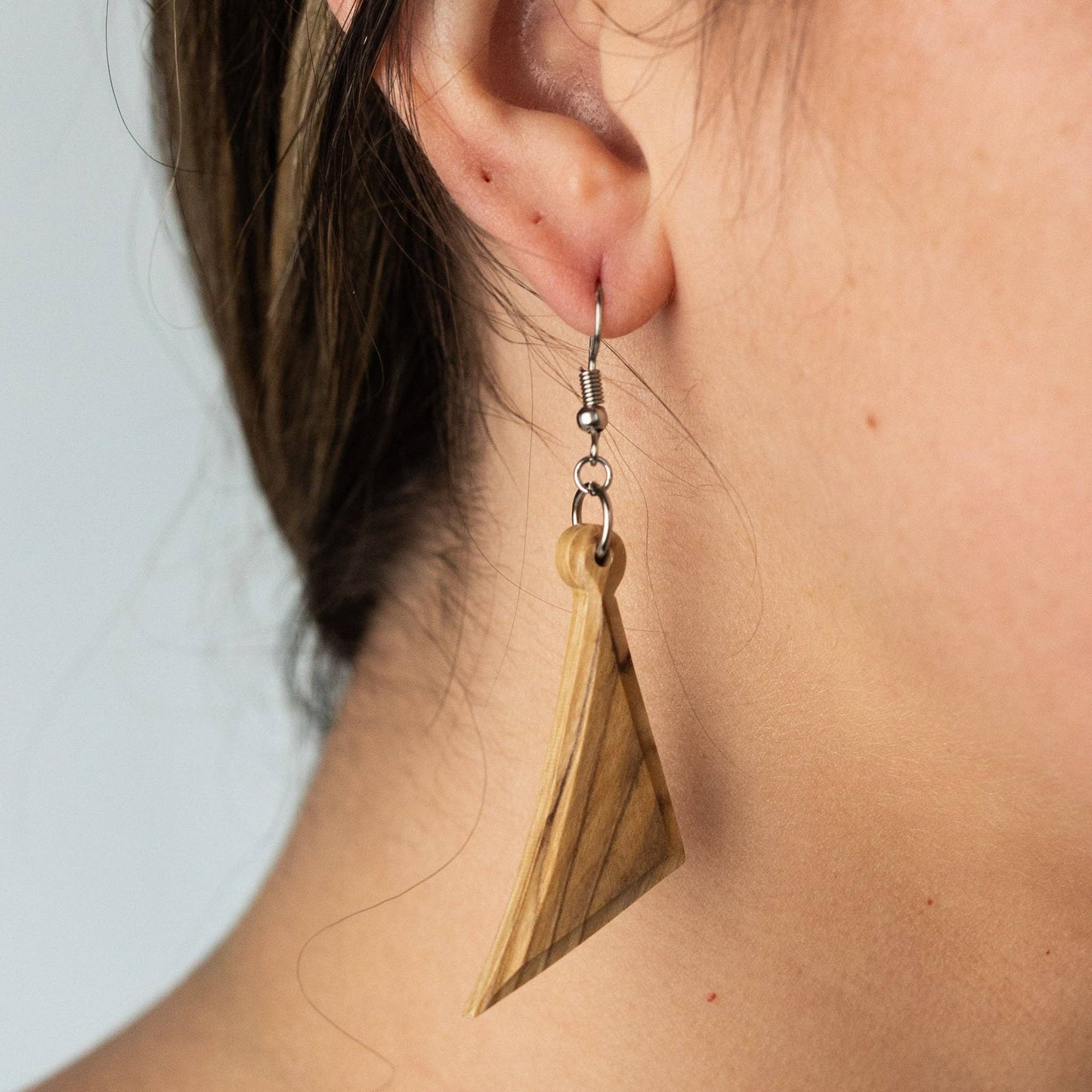 * Ashriea Olive Wood Drop Earrings *