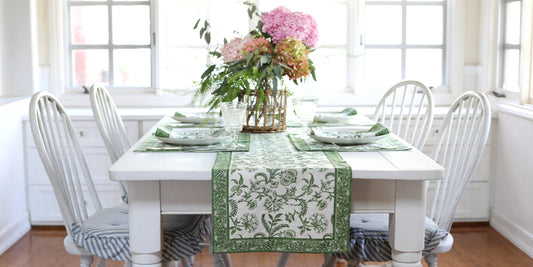 Table Runner, 14"x92", Lilibet Green