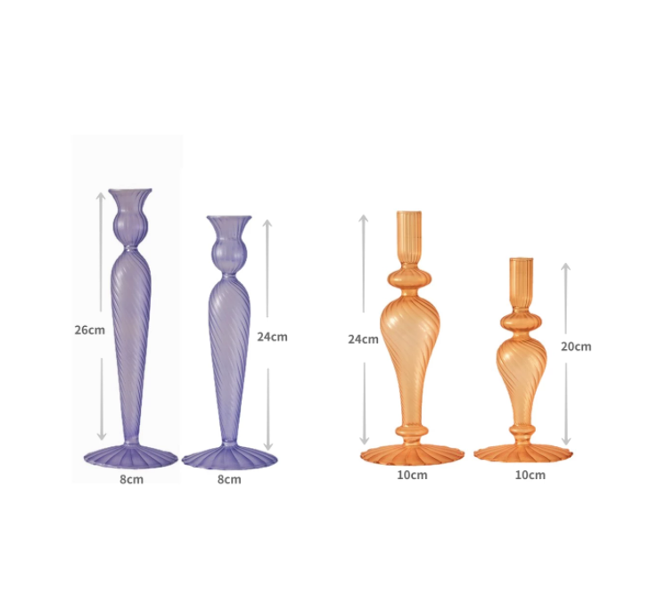 Colorful Glass Candlestick Holder