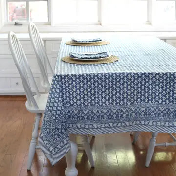 Indigo Charlotte Tablecloths, napkins and Place Mats