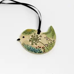Floral Bird Ornament, pottery