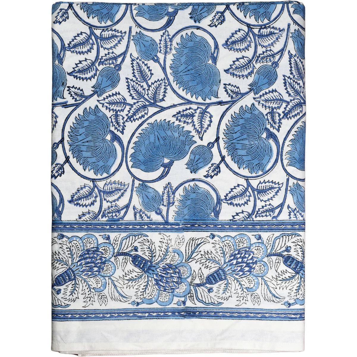 Cabana Blue Meadow Tablecloth and Napkins