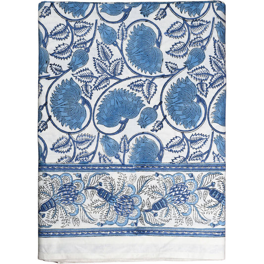 Cabana Blue Meadow Tablecloth and Napkins