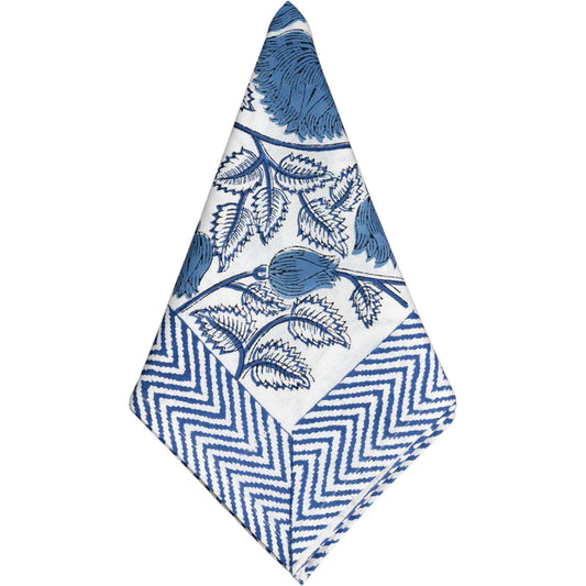 Cabana Blue Meadow Tablecloth and Napkins