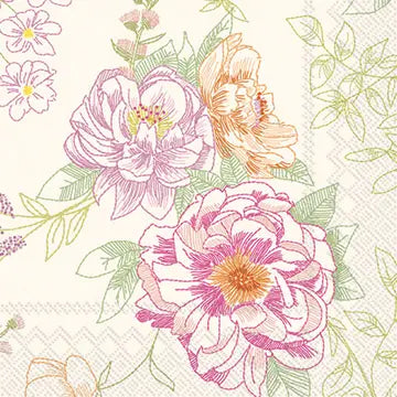 In Full Bloom Pink Flower Cocktail Napkins