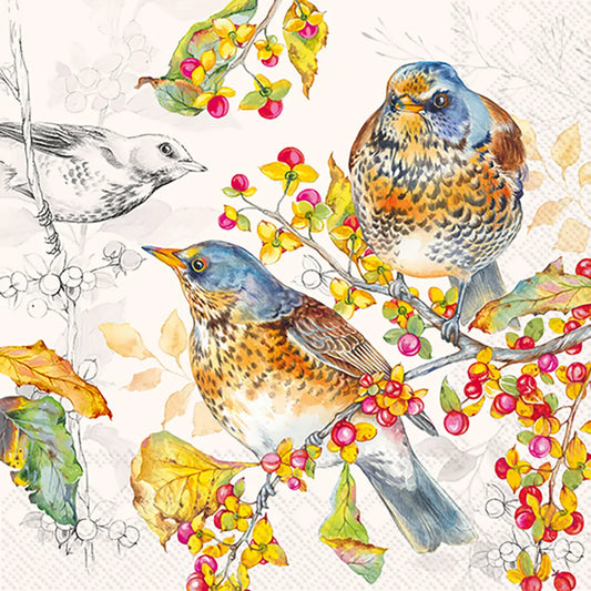 Autumn Bird Cocktail Napkins