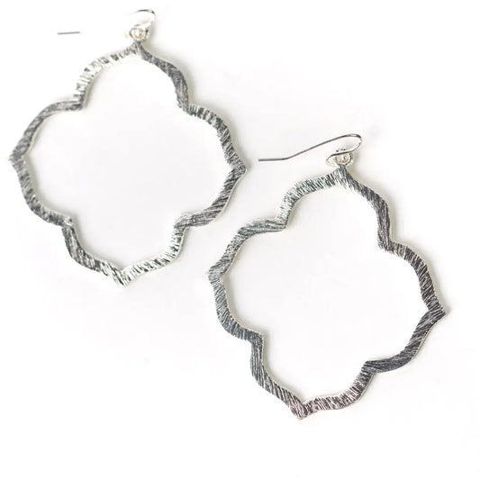 Brushed Quatrefoil Earrings