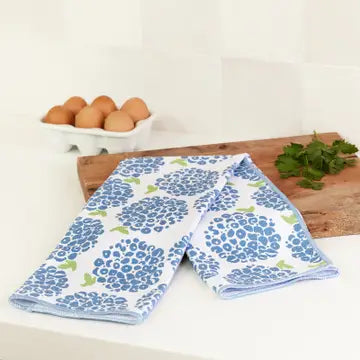 Hand Towels, blue, white, rabbit, flower, vine, bunny, hydrangea