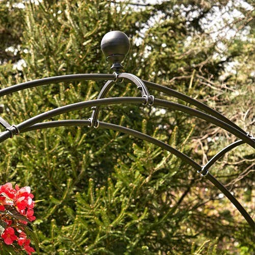 Iron Moon Arbor with Stands in Antique Black Fall Decor, arch - GET STAKES AND INSTRUCTIONS FROM RIGHT DRAWER!!!