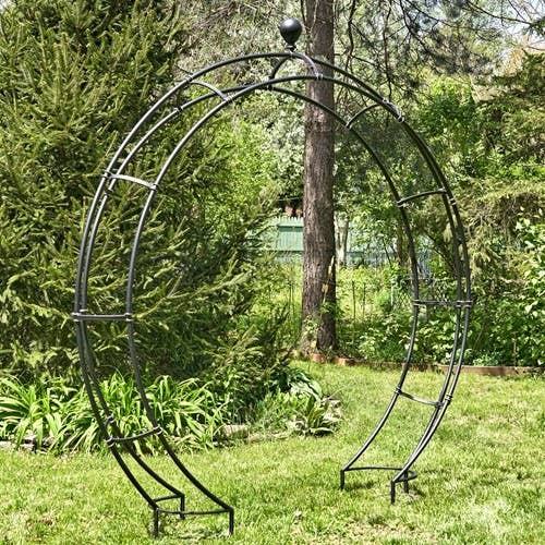 Iron Moon Arbor with Stands in Antique Black Fall Decor, arch - GET STAKES AND INSTRUCTIONS FROM RIGHT DRAWER!!!