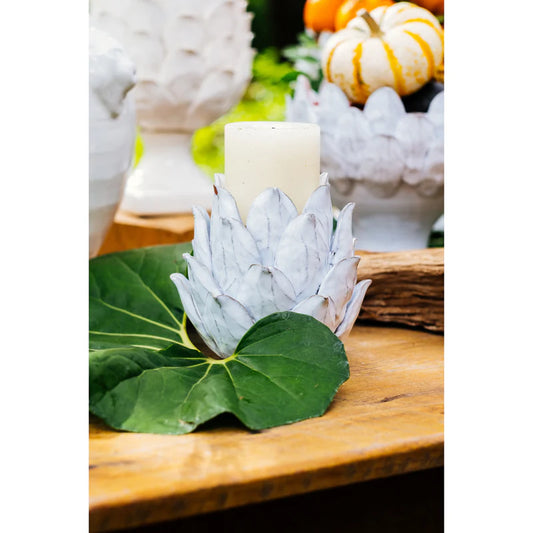 Artichoke Candleholder, White