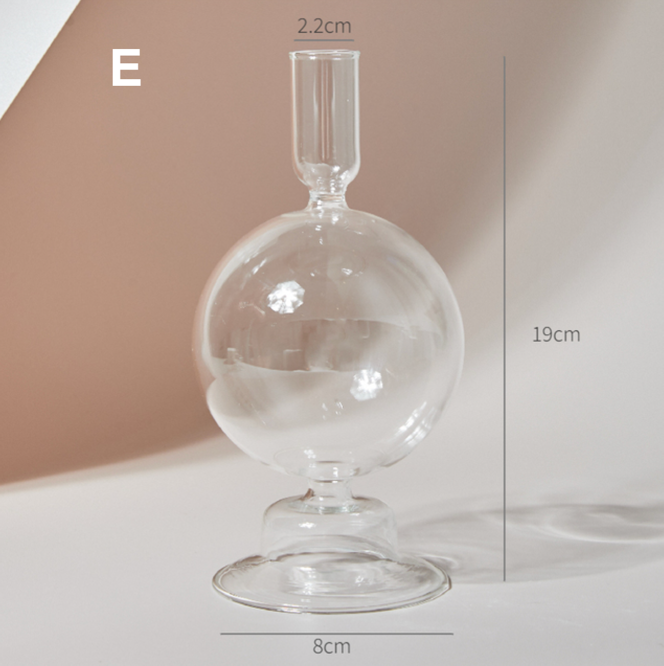 Modern Clear Glass Candle Holder PAIR, candlestick, candle stick