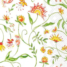 Yellow and Orange Flowered Paper Guest Towels