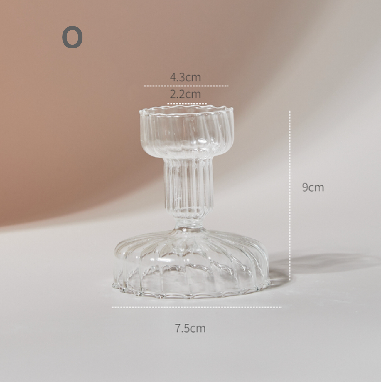 Modern Clear Glass Candle Holder PAIR, candlestick, candle stick