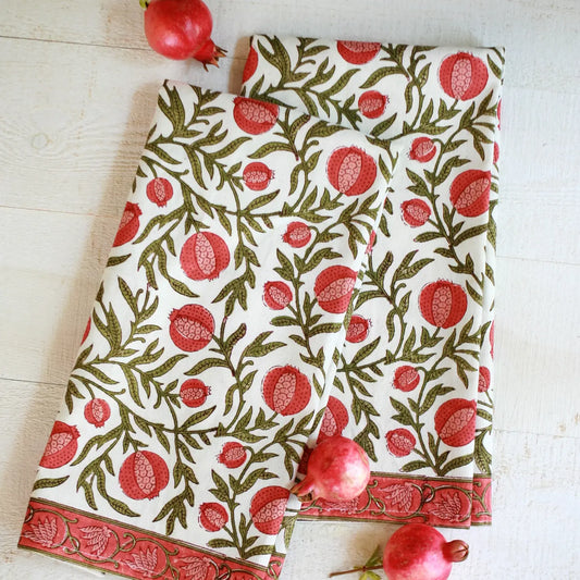Pacific Hand Towels - red or blue pomegranate, or blue and white design