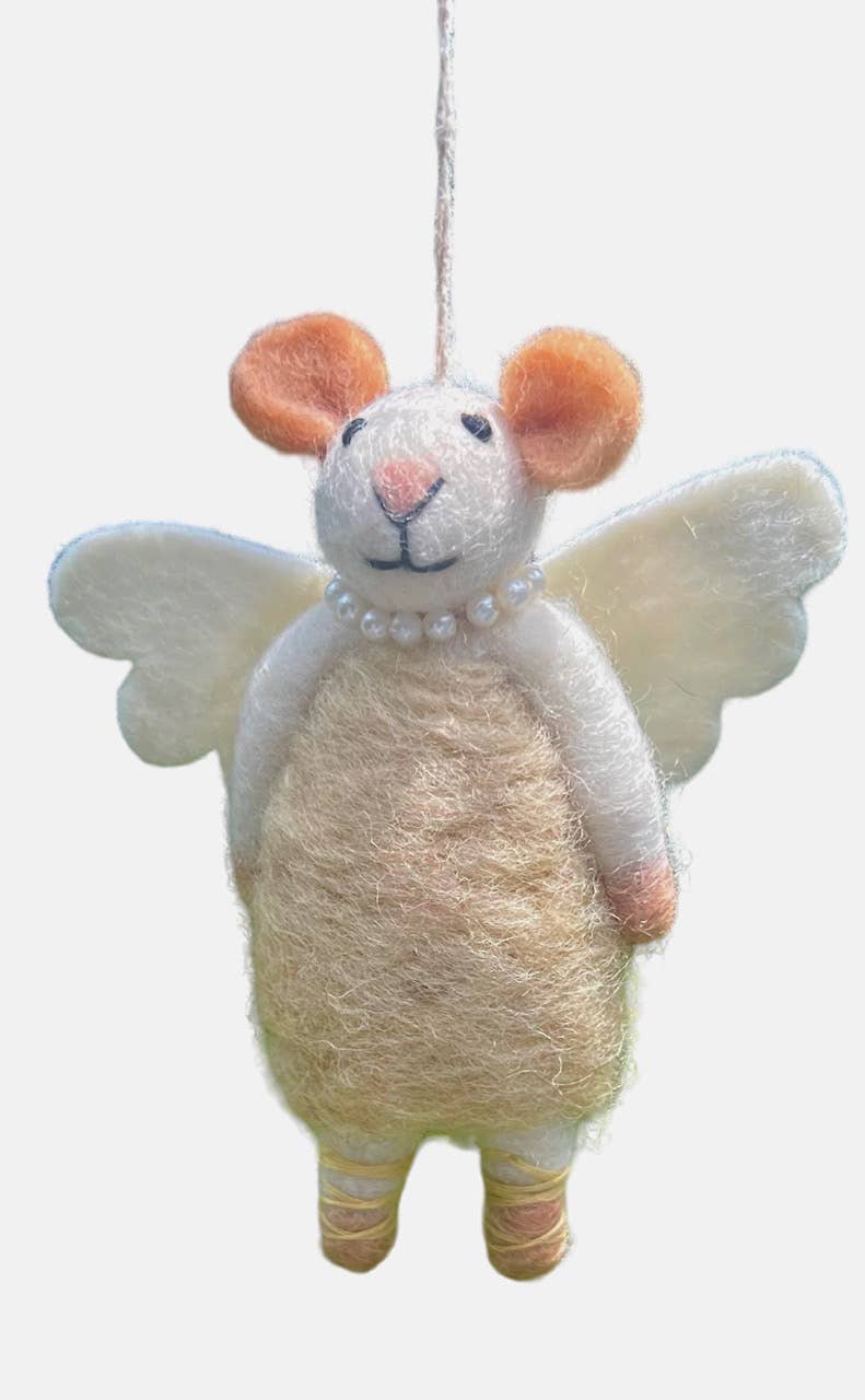 Felt ornament, mice fairy, angel mouse