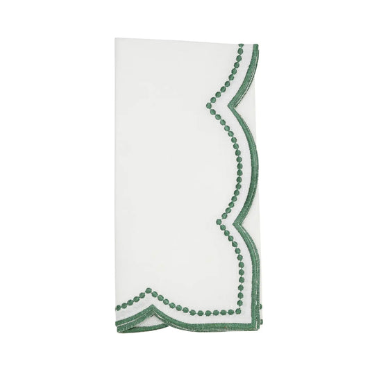 Napkin with Embroidered Edge, Scalloped Border