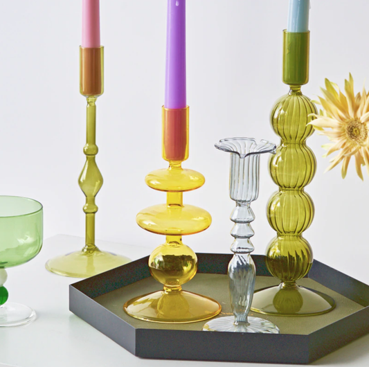 Decorative Glass Candle Holders / Flower Vase - priced per pair