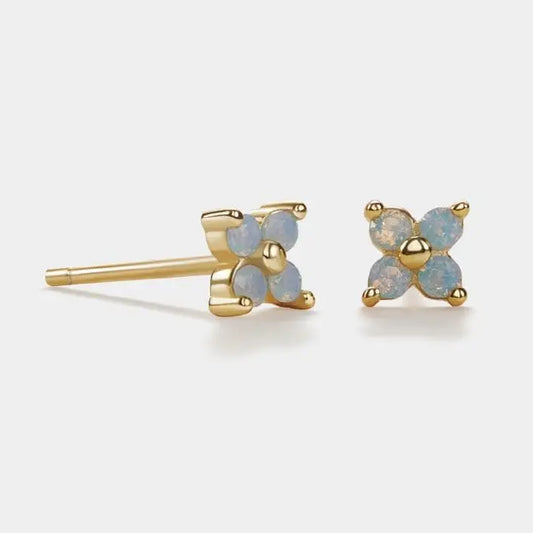 Tiny Blue Opal Studs