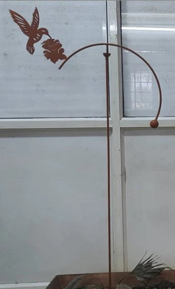 Hummingbird on a Stake with Flower balancer