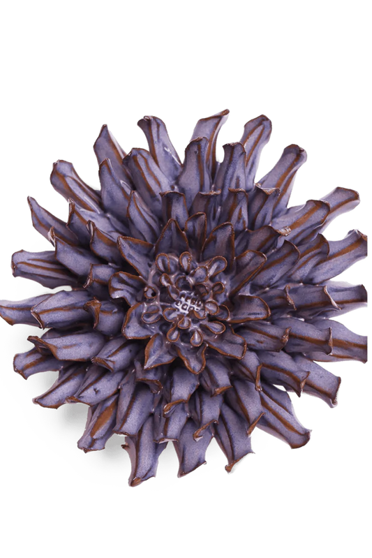 Violet Fleur De Lis Ceramic Flower