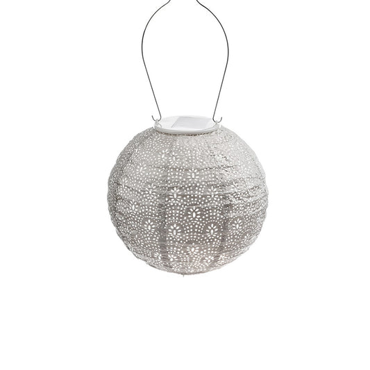 Round Fan Light Taupe Lantern