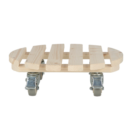 Round Wooden Heavy Duty Plant Trolley, wheeled mover