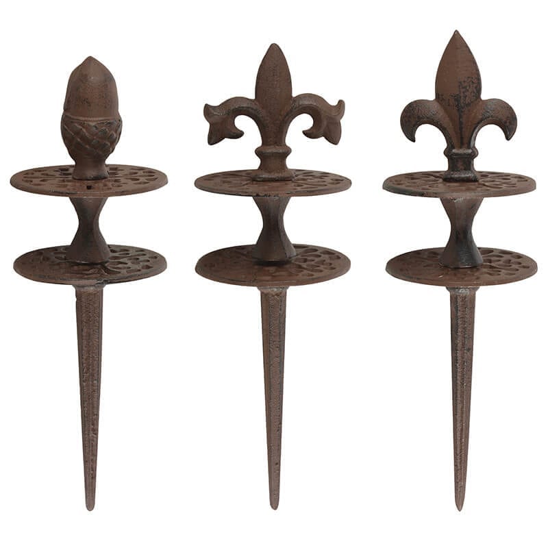 Hose Guide, Pine Cone and two Fleur de Lis Styles.