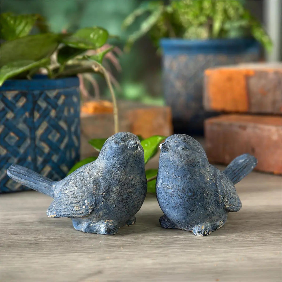 Blue Antiqued Bird
