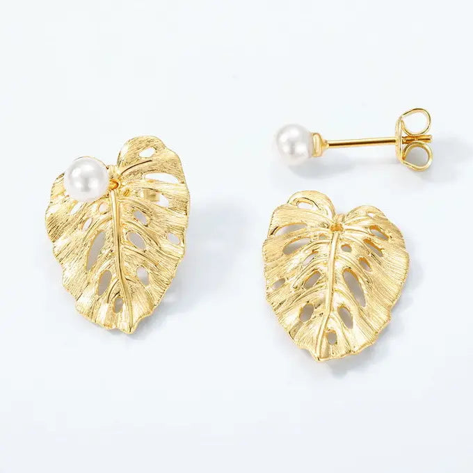 Monstera Leaf Studs