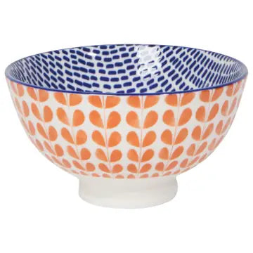 Orange Blue Blossom Bowl, 4"