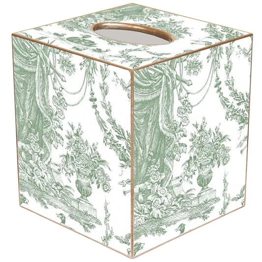Sage Toile Tissue Box