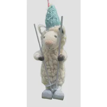 Sheep Ornament on Skis