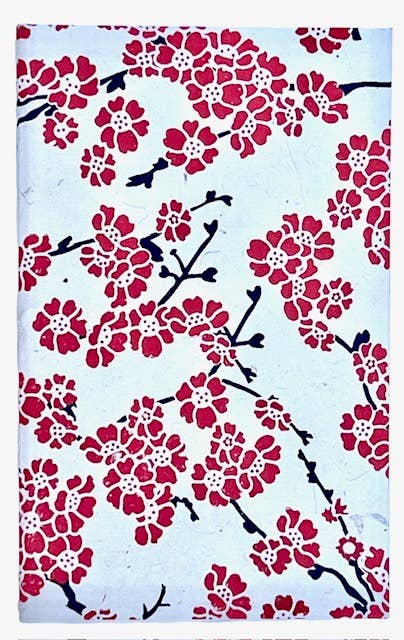 Sakura Journal, red & blk on cream