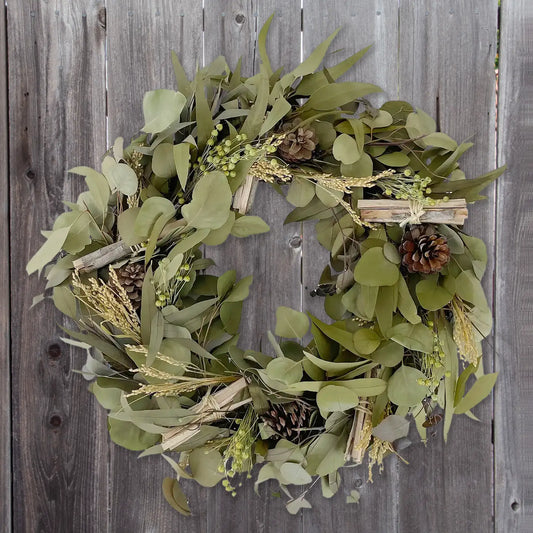 Eucalyptus and Pinecone Wreath